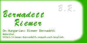 bernadett riemer business card